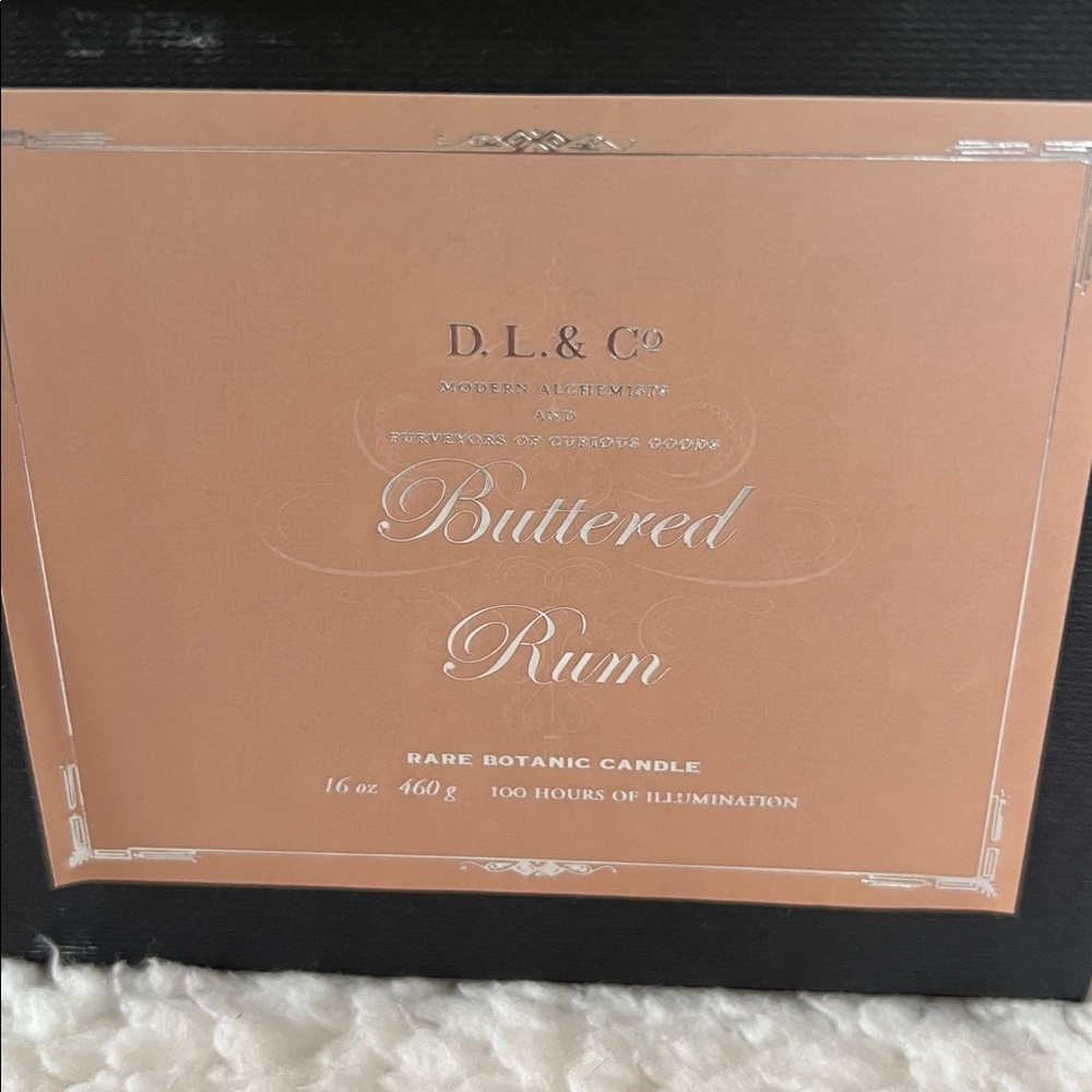 D.L. & Co Buttered Rum Scented Rare Botanical Candle. 16 oz - 2 wick - Picture 2 of 6